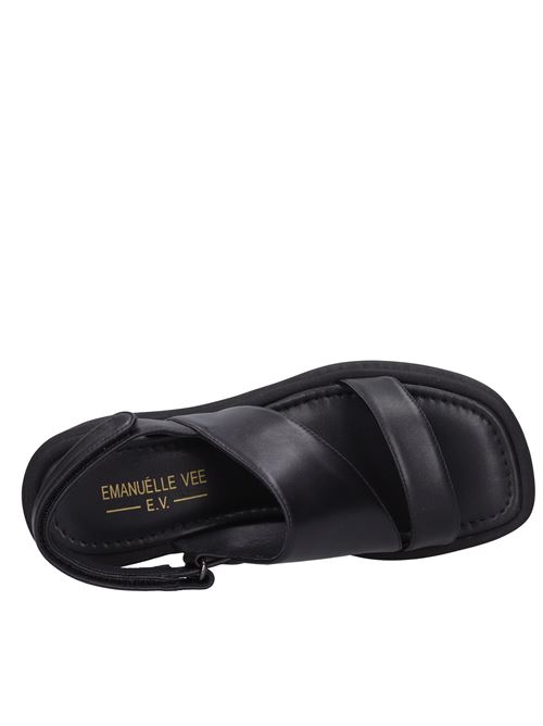 Leather wedge sandals EMANUELLE VEE | 431M-729-12-P103NERO