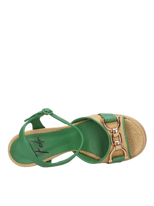 Raffia and leather sandals FESTA | MIMOSA RAFIA/NAPPACAMMELLO-RUCOLA