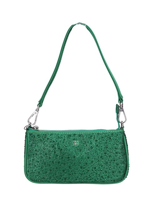 Fabric and rhinestone bag LA CARRIE | NIGHT MINI SHOULDERVERDE