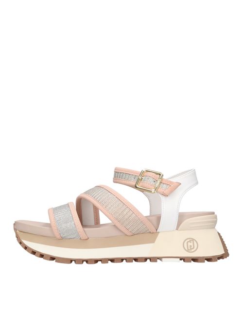 Sandals in eco-leather and suede LIU JO | BA3159 EX135ROSA-ARGENTO