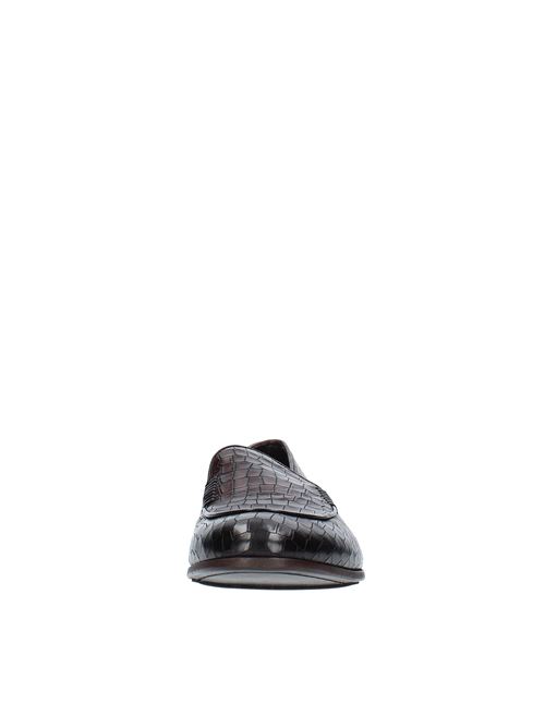 Croc-print leather moccasins PANTANETTI | 15390GT.MORO