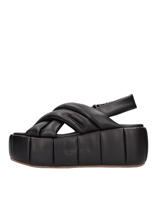 Wedge sandals in vegan fabric THEMOIRE' | TMSS23ACNINERO