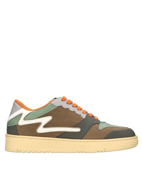 Sneakers in pelle e tessuto METALGIENCHI | GXX028N000NAB1S401VERDE-MARRONE-GRIGIO