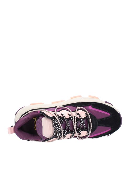 ASH model EXTRA trainers in suede leather and fabric ASH | EXTRA NUBUCK-NYLON VINTAGENERO-VIOLA