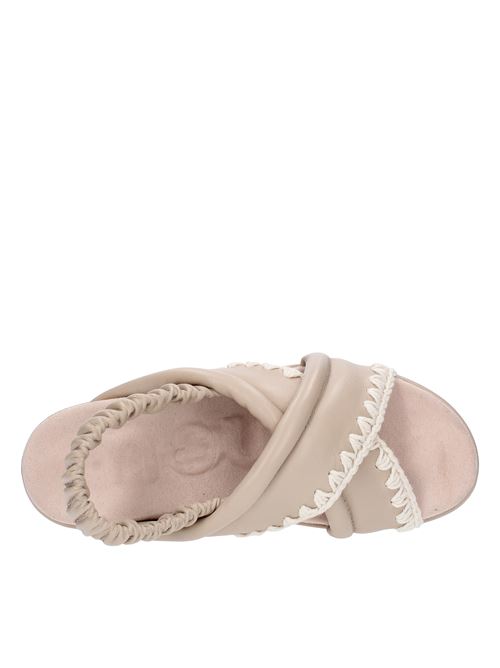 Sandali Zeppa in pelle MOU | SW471000CBEIGE