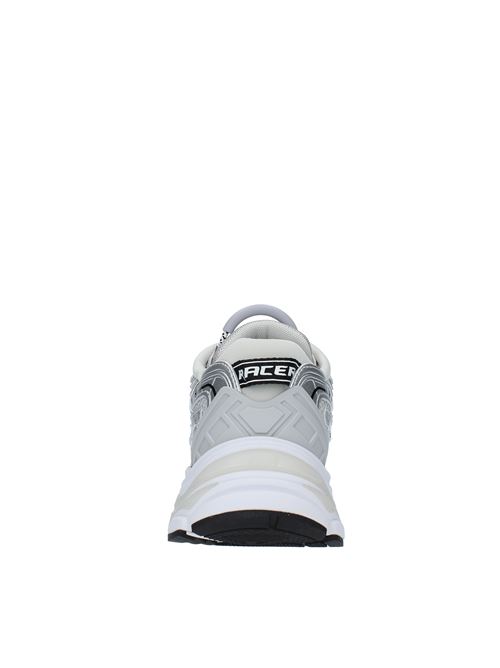 RACE model trainers in faux leather and fabric ASH | RACE PEARLIZED MICROFIBER PU-PATENTSILVER