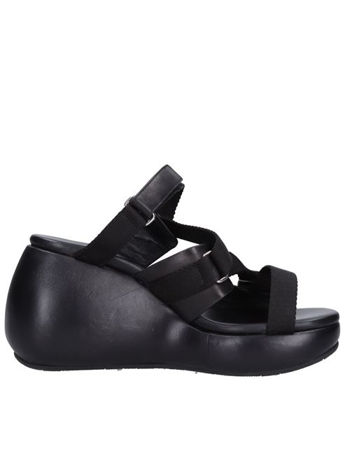 Mules Zeppa in pelle e tessuto CASADEI | CASA132NERO