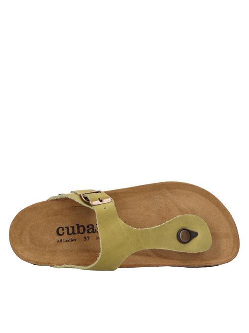 Leather flip-flop mules CUBANAS | COMP120VERDE