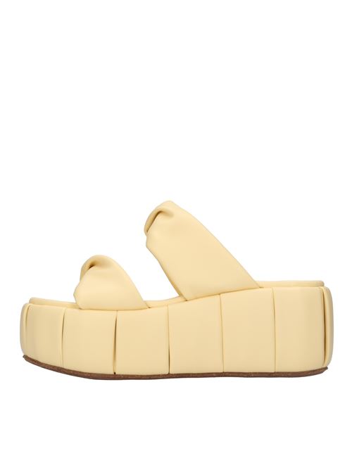 Wedge mules in vegan fabric THEMOIRE' | TMSS23LYN46GIALLO